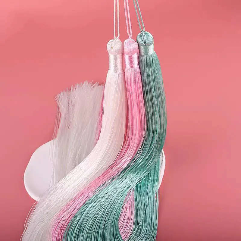 

2Pcs 50cm Silky Tassels Fringe Trim Craft Tassels Brush Overlength Tassels for DIY Crafts Jewelry Making Wedding Accessories