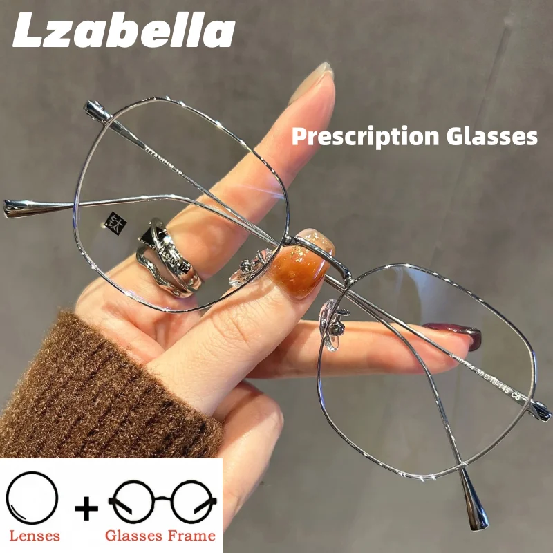 

Polygon Small size Prescription Glasses Titanium Alloy Anti Blue Light Photochromic Progressive Optical Eyewear Women Men 90264
