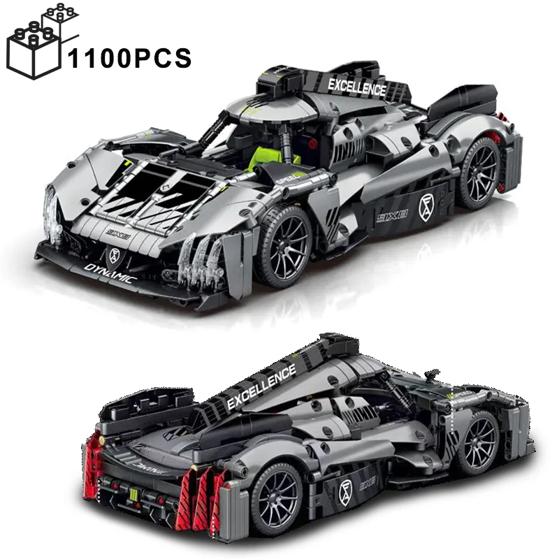 1100PCS Technical Peugeoted 9X8 Mans Hybrid Hypercar Super Racing Car Building Blocks 42156 Sportcar Brick Boy Adult Gifts