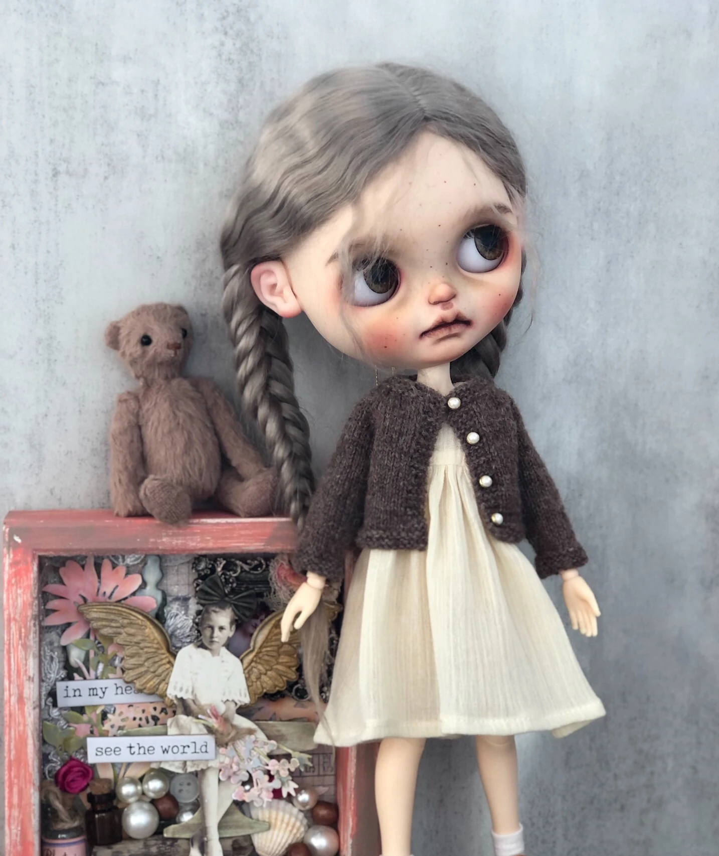 BJD Blythe Clothes Hand-woven sweater and skirt dress 1/6 30cm  Dolls (Fit for Pullip,Ob24, Licca)