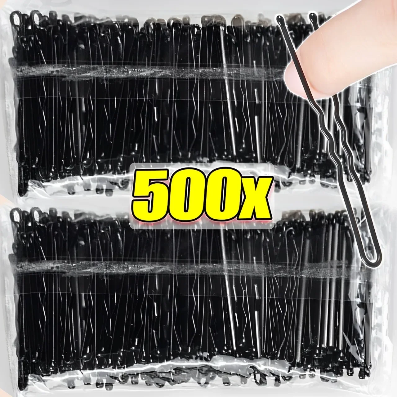 50-500pcs Women Hair Clips Waved Black U-Shaped Bobby Pin Barrette Salon Grip Clip Bridal Hairpins Black Metal Hair Accessories