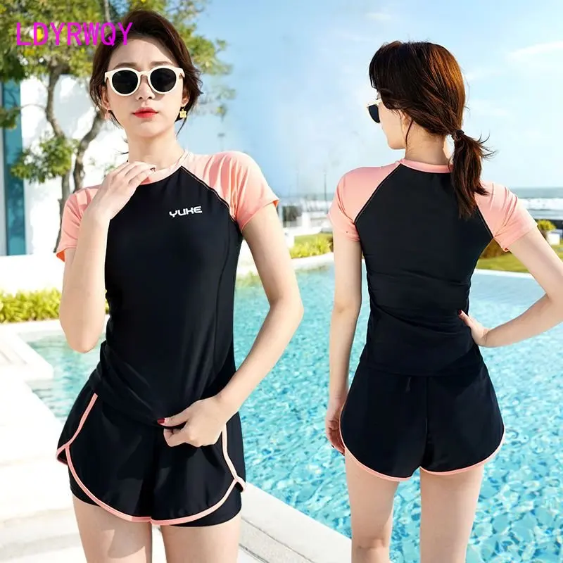 Swimsuit women's summer split style belly cover to show slimming 2023 new conservative hot spring bikini