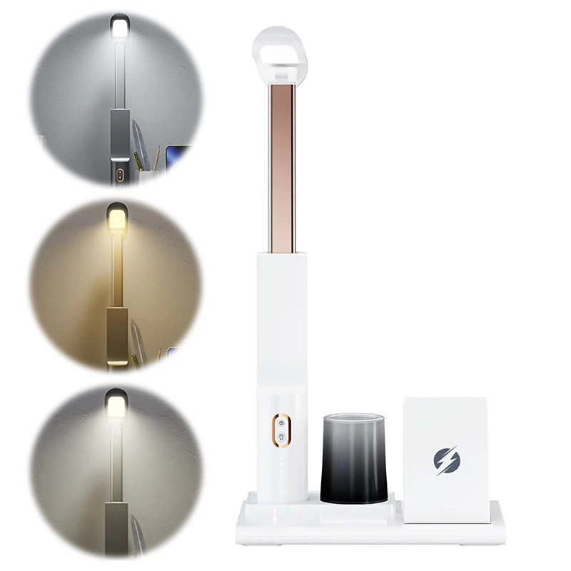 Office Table Lamp with 15 W Wireless Charger for IPhone8-15 Series Airpods 3Pro/2 for Huawei Mate Galaxy Buds/Buds+ FreeBuds2/3