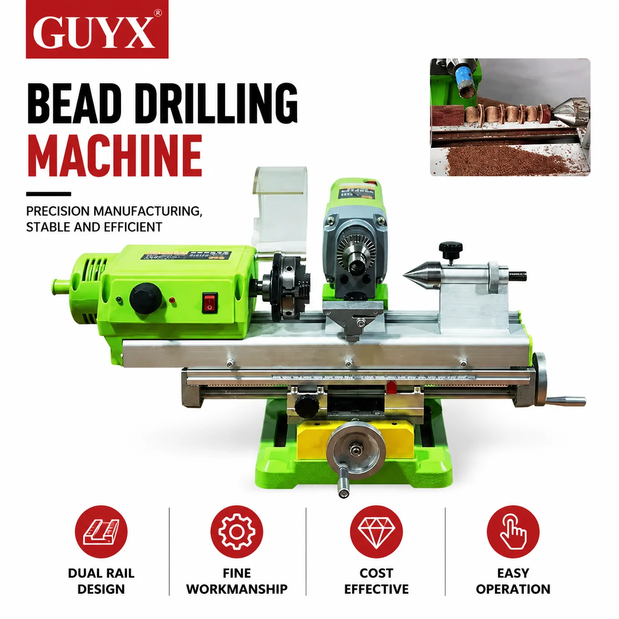 Small DIY Woodworking Lathe Bench Drill Buddha Bead Drilling Machine Multi-function Metal Precise Hand String Processing Machine