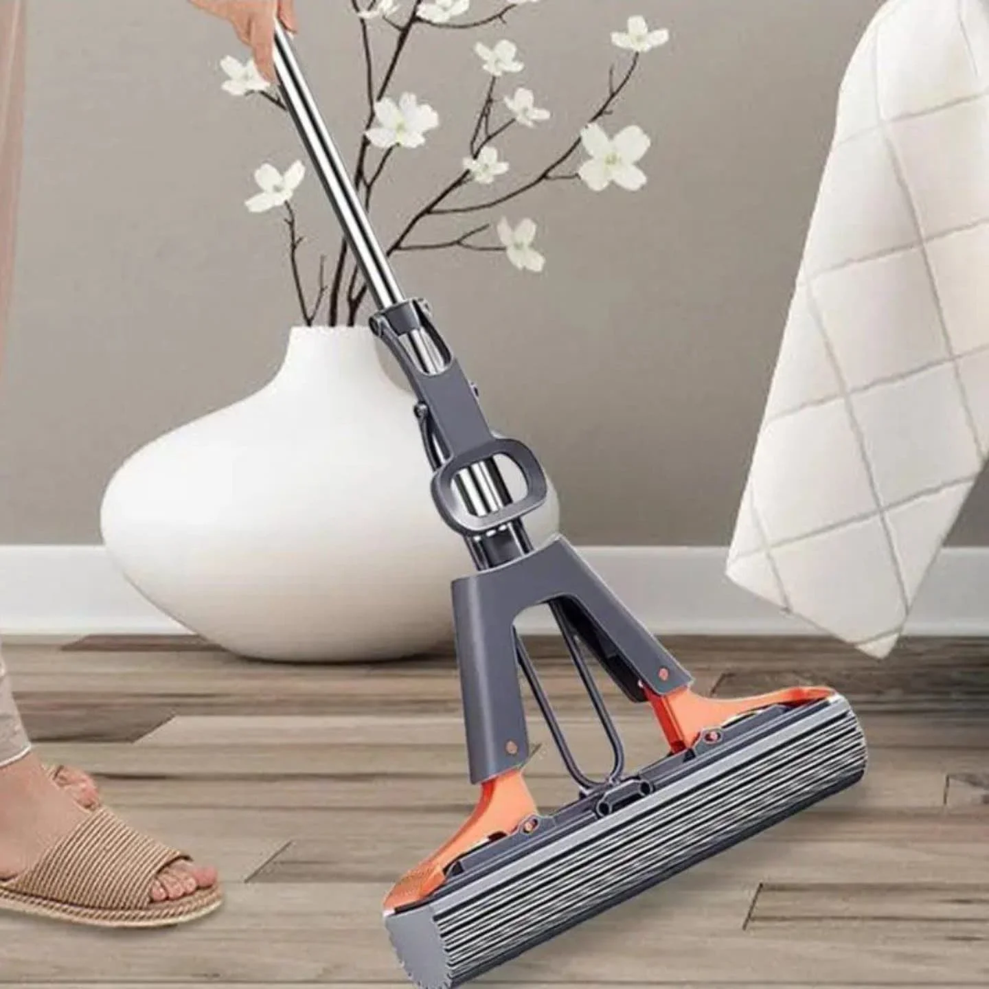 Household Sponge Cleaning Mop Lazy Mop Fast Cleaning Stains Strong Water Absorption Dry And Wet Dual Use