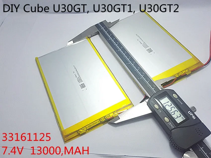 7.4V 13000mAh Tablets Batteries DIY U30GT, U30GT1, U30GT2 dual four-core tablet pc battery 33161125 Size:3.3 * 161 * 125 mm