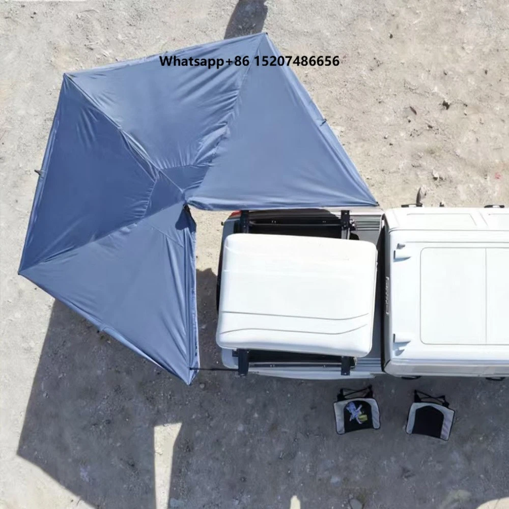 Four-Season Waterproof Double-Layer Nylon Shelters Camping Car Roof Side Awning Retractable with Mesh