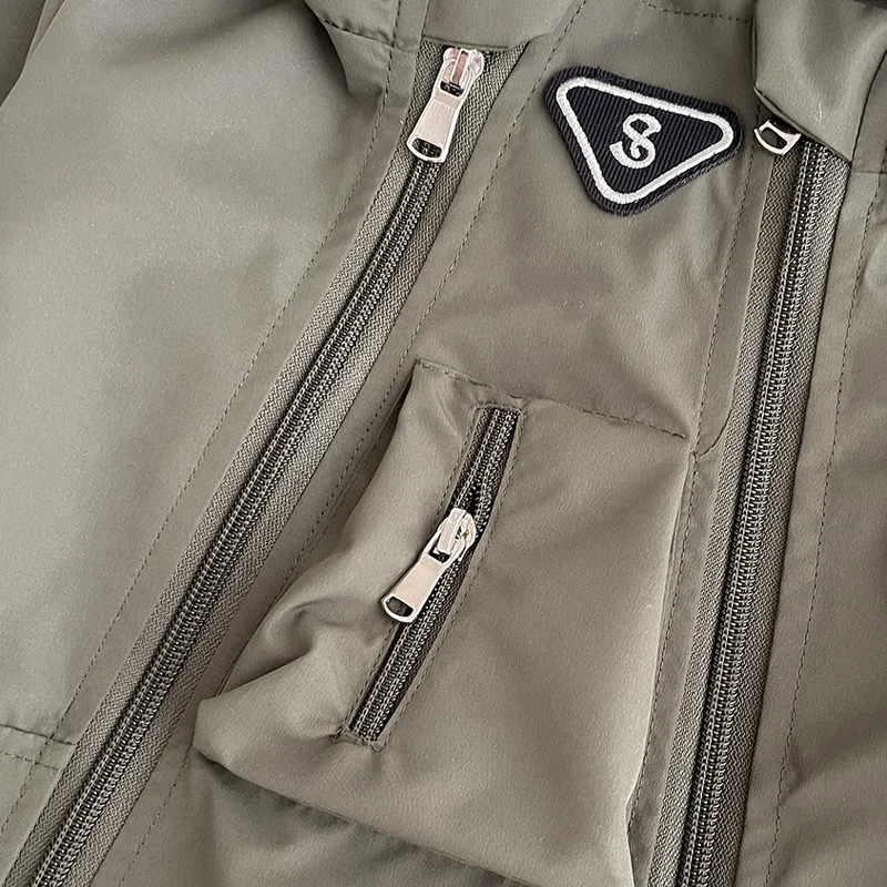 IYEAL Baby Boy Spring Jumpsuit Baby Army Green Windproof Jacket Newborn Spring And Autumn Windproof Outdoor Jumpsuit