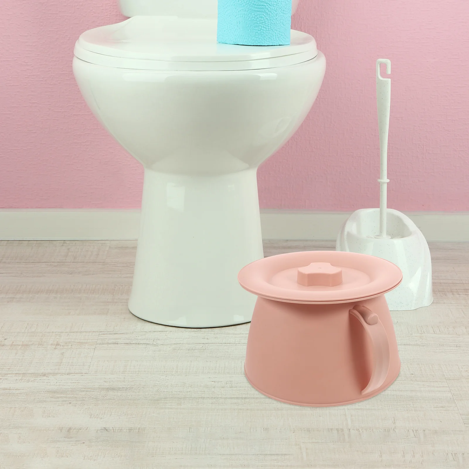 

1Set Plastic Chamber Pot with Lid Bedside Portable Urinal for Elderly Women Adult Patient Night Use Bedroom Toilet Pee Bucket