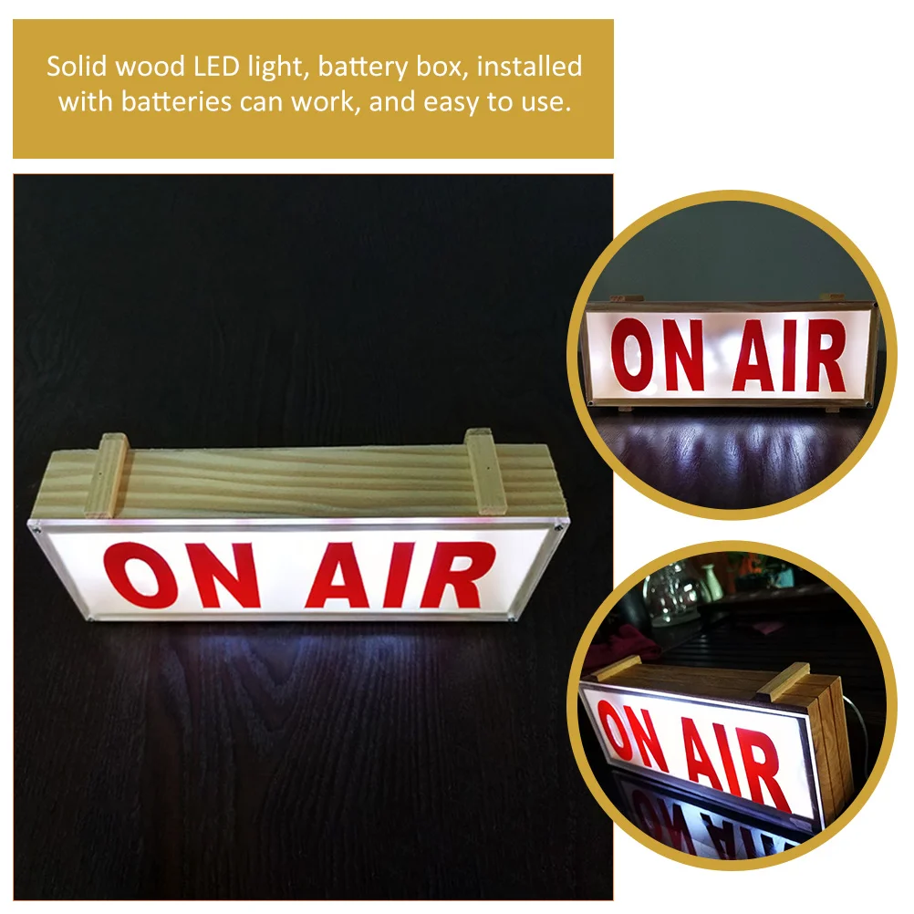 Letter Solid Wood Light Box Night Office Neon Air Wireless Sign Button Plastic Recording