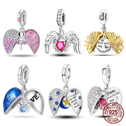 Hot Sale 100% 925 Silver Heart-Shaped Paw Print Magnetic Charms Fit 925 Original Bracelet Jewelry Making For Women Gift