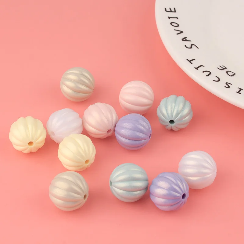 6pcs Macaron Color Large Pumpkin Straight Hole Resin Beads Beads DIY Handmade Earrings Bracelet Accessories Materials
