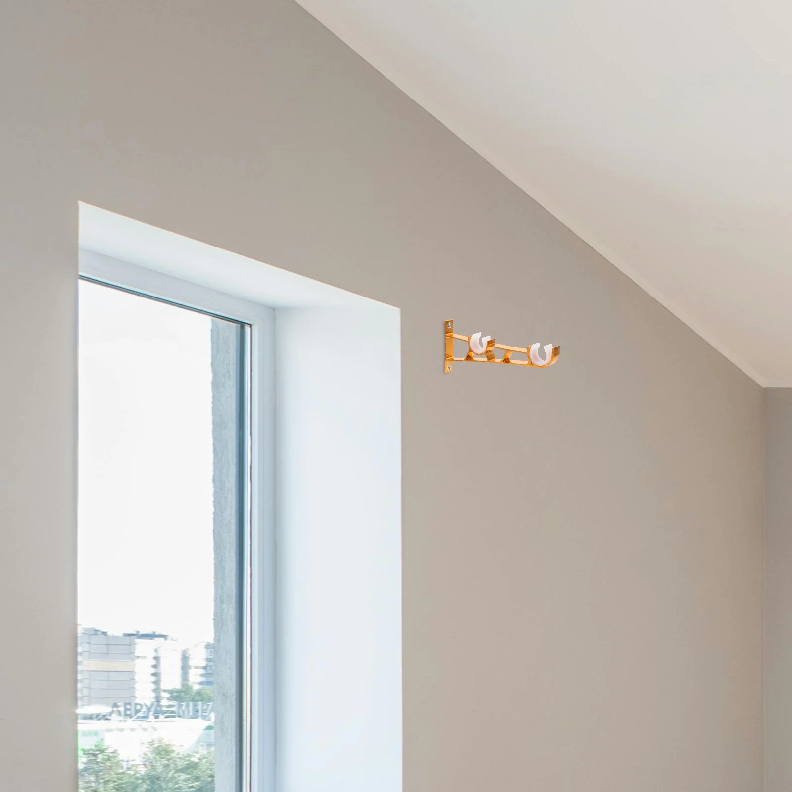 

1Pair Curtain Rod Bracket System Practical Stylish Window Decoration Effortless Install Curtain Rod Support
