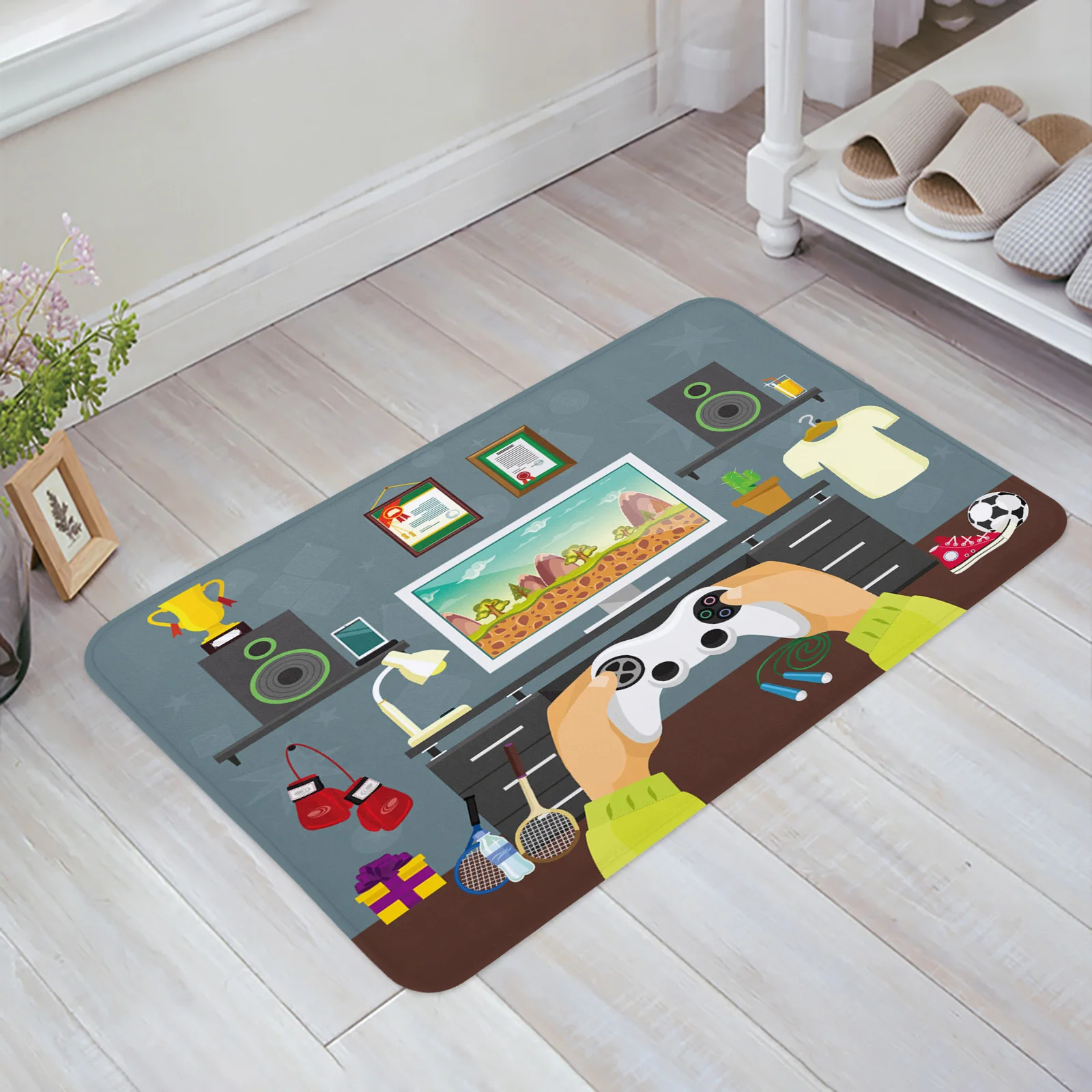 Entertainment Game Gamepad Bathroom Mat Corridor Carpet Kitchen Mat Entrance Door Mats Welcome Room Floor Prayer Rug Doormat