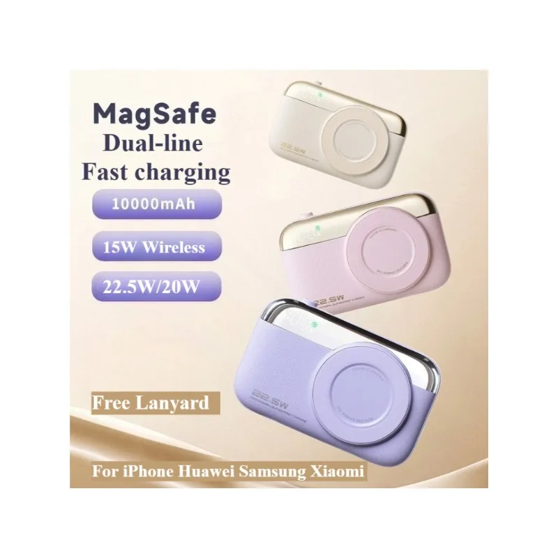 

10000mAh Magnetic Power Bank Wireless Fast Charger For Magsafe Portable Auxiliary Battery Pack For iPhone Huawei Samsung Xiaomi