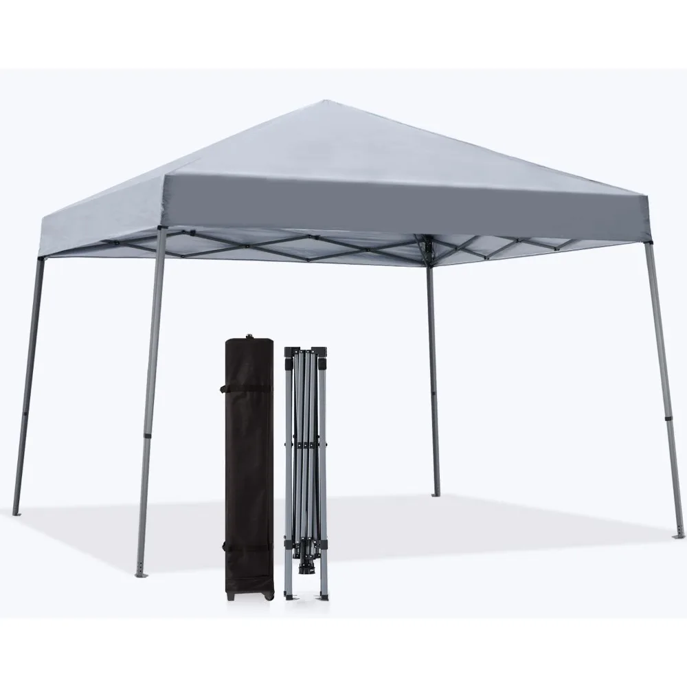 10x10 Slant Portable Pop Up Canopy Tent with Large Base