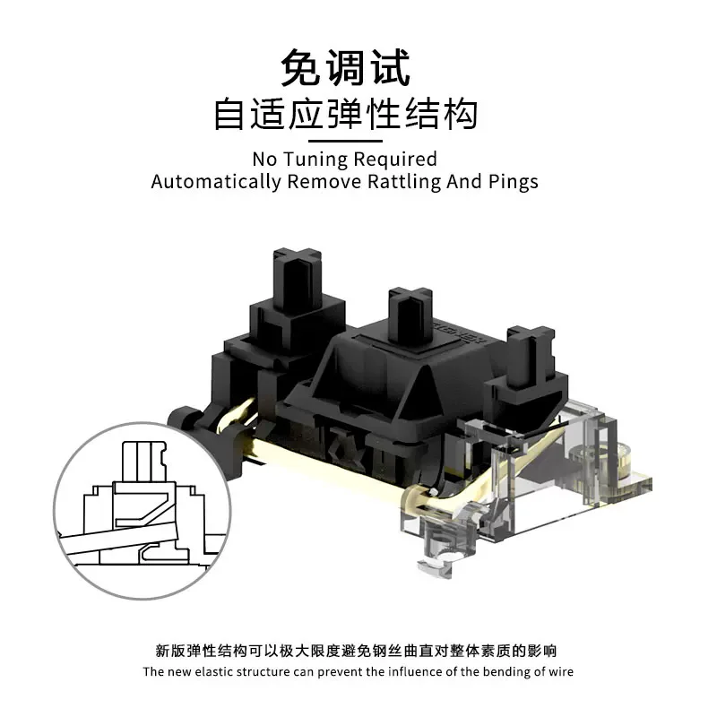 Designer Studio PCB Screw-In Stabilizers Self-Adaptive No-Leveling Elastic Structure for Custom Mechanical Keyboards