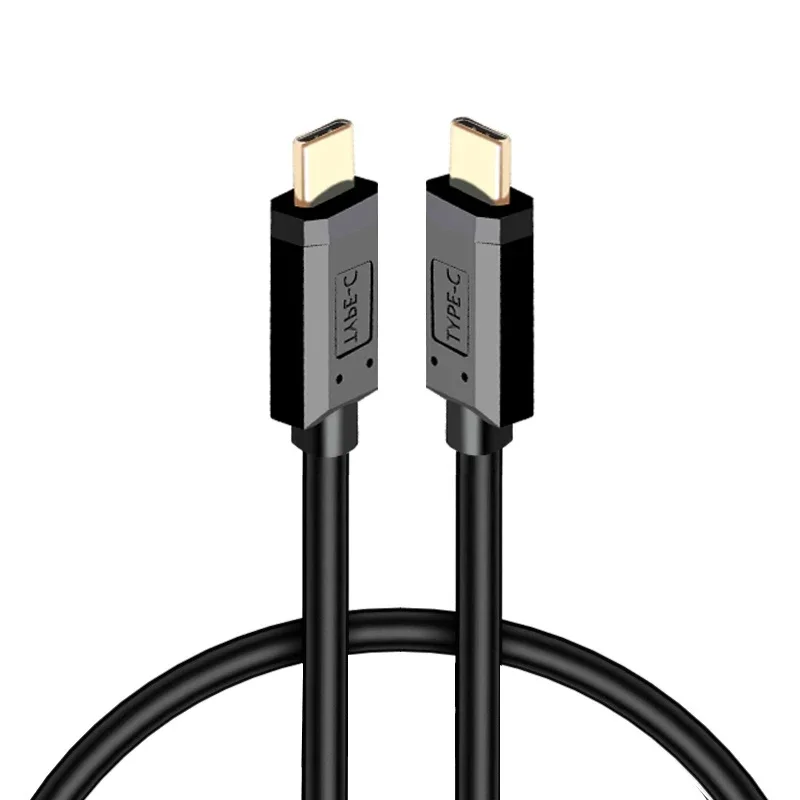 USB 3.1 Tipo-C macho para macho Dual Head cabo de dados, 90 graus, PD carregamento rápido, função completa, suporte de interface banhado a ouro, 4K60hz