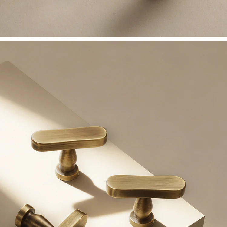 Dooroom Möbelgriff aus massivem Messing, T-förmig, Schrankknopf für Kleiderschrank, Schminktisch, Schublade, Schuhschrank, Großhandel verfügbar – Detail 8