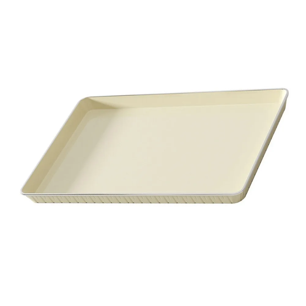 Food‑grade Resin Tea Tray Smooth Flat Anti Slip Bottom Fruit Plate Practical Raised Surrounding Edge Serving Platter