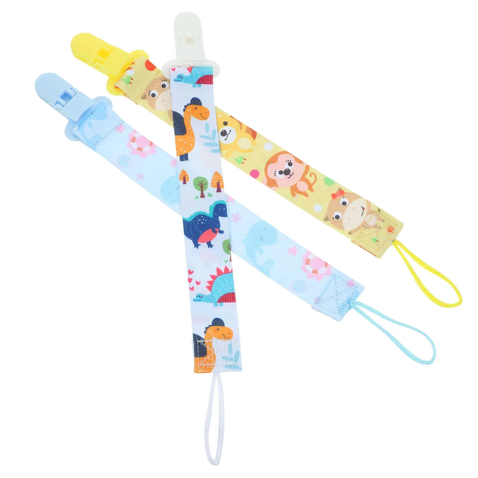 

6 Pcs Pacifier Strap Neutral Clips Leash Bibs Holder Cloth -piece Design Soother Chain Toddler for All Soothers