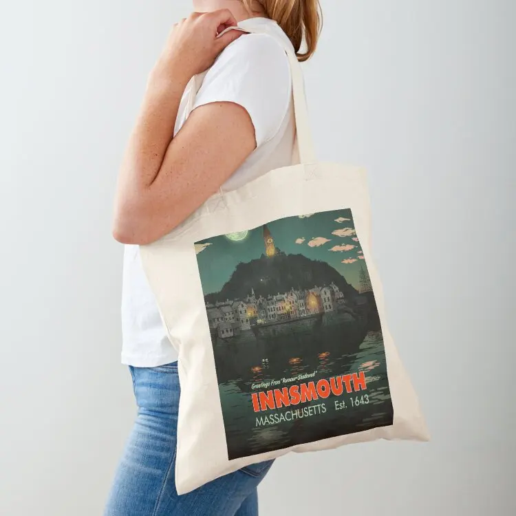 

Greetings from Innsmouth, Mass Tote Bag Woman shopper bag foldable reusable bag shoping the tote