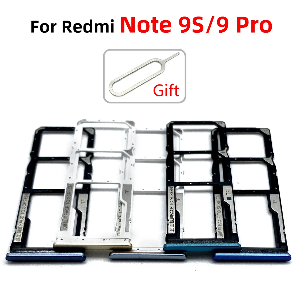 NEW For Xiaomi Redmi Note 7 / Note 9 Pro 9S Nano SIM Card Holder Tray chip slot drawer Holder Adapter Socket With Pin