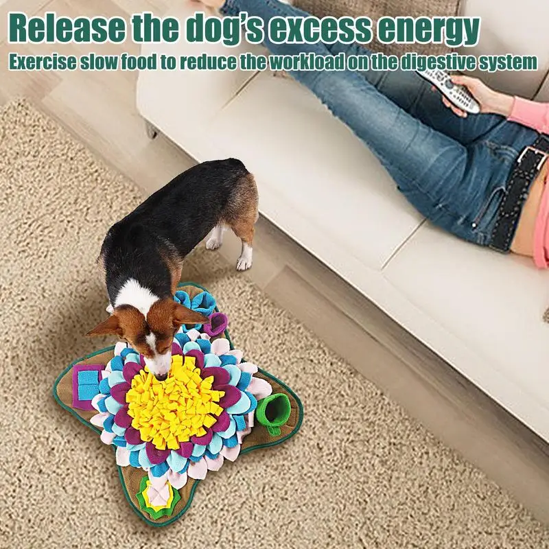 Dog Sniff Mat Enrichment Toys Foraging Mat Nonslip Interactive Dog Toy Slow Eating Nosework Feeding Mat For Relief Boredom