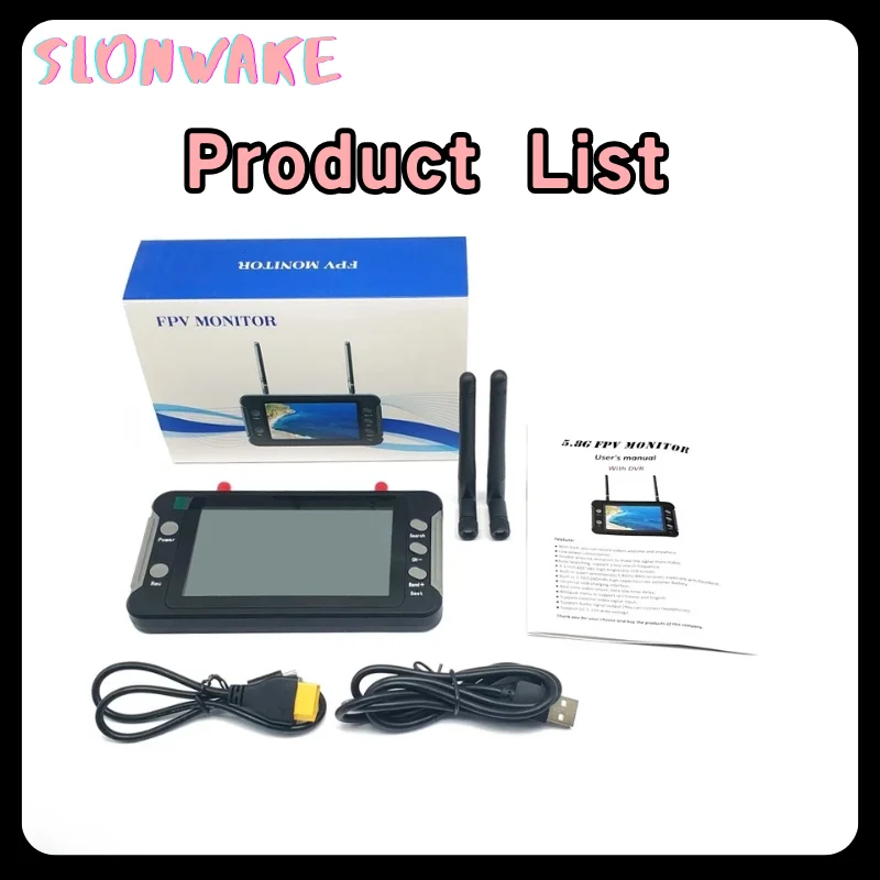 

FYS 5.8G FPV Monitor with DVR 40CH 4.3 Inch LCD Display 16:9 NTSC/PAL Auto Search Video Recording For RC Multicopter FPV Drone