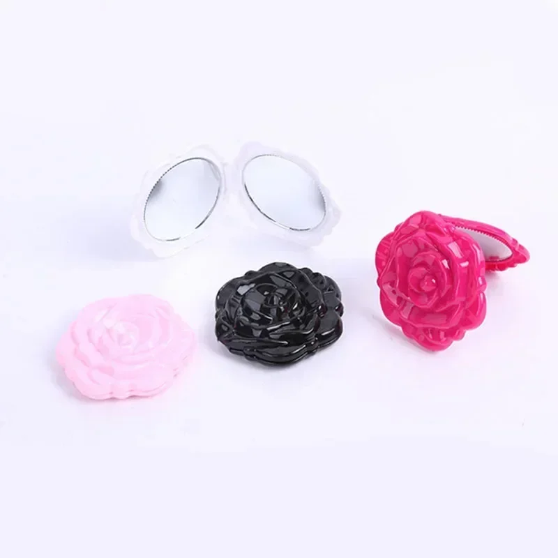 Mini Mirror Retro Rose Flower Portable Small Pocket Makeup Mirror Double Sided Hand Mirrors Compact Cosmetic Beauty Tool Toilet