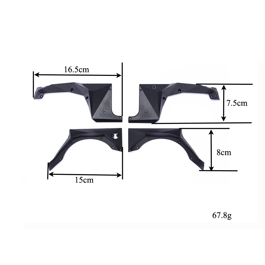 DJ 1/10 Front and Rear Wheel Eyebrow for JK SCX10 Wrangler JEEP TOPFIRE SEMA Replaceable Mold Version MS-6103 RC Car Parts