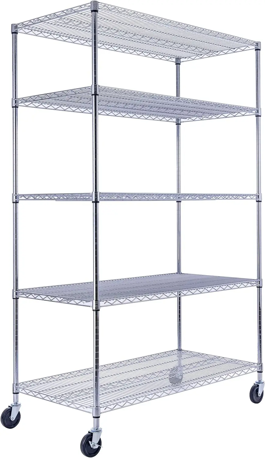 

48"x24"x72" Prime Heavy Duty Chrome 5-Tier Steel Wire Shelving NSF 4000 LBS MAX Capacity Storage Rack for Commercial, School, Ho