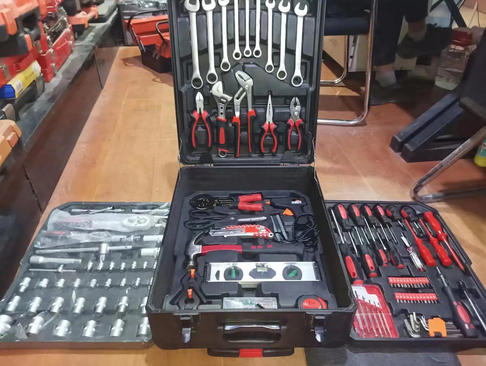 Tools Box Set Mechanic Professional caja de herramientas Car repair Tool box Set With Socket Wrench Set 1/2 3/8 1/4