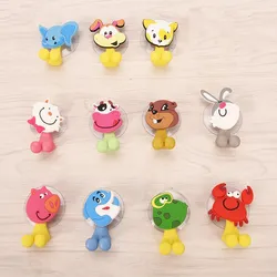 1PC Multifunctional Cute Cartoon Animal Suction Cup Toothbrush Holder Hooks Bathroom Accessories Wall Suction Holder Tool