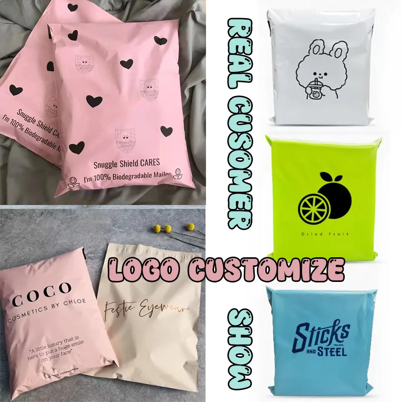 Express Bag 100Pcs Custom Poly Mailer With Logo Self Seal Plastic Shipping Bags Logo Personalized Packaging Bags For Business