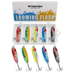 5pcs Metal Spinner Spoon Trout Lures 3.5g 5g 7g 10g 14g 3D Fish Eye Spinner Sequins Spoons Artificial Hard Baits For Pike Bass