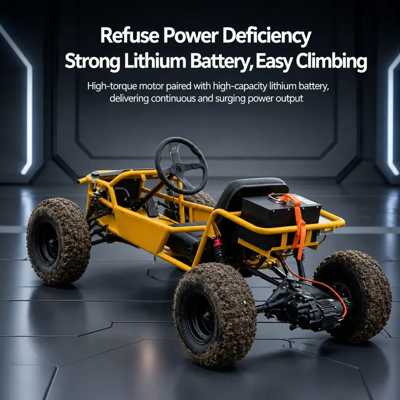 New Lithium Battery Off Road Kart All Terrain Electric Four Wheel Drift Vehicle Steering Wheel Control ATV