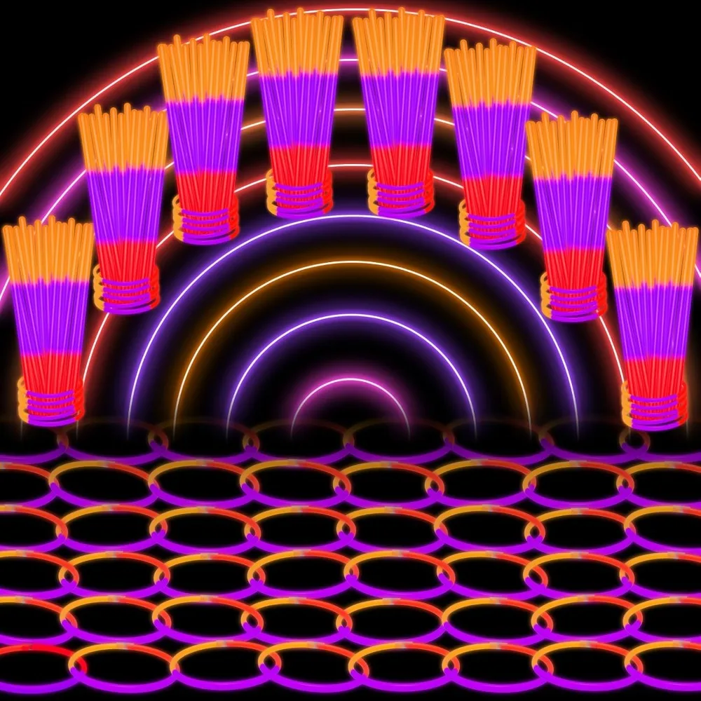 

Glow Sticks Bulk Party Favors 50 Pack 8 3 Colors in 1 Glow in the Dark Party Supplies Light Up Neon Party Decorations Glow Neckl