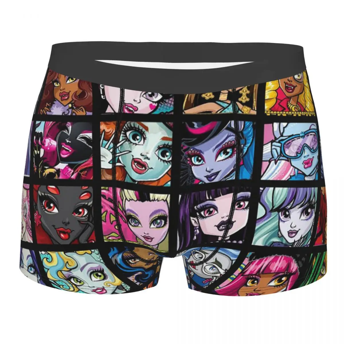 

Мужское нижнее белье Monster High с коллажем, боксеры с рисунком Дракулауры, шорты, мужские дышащие трусы бриджи