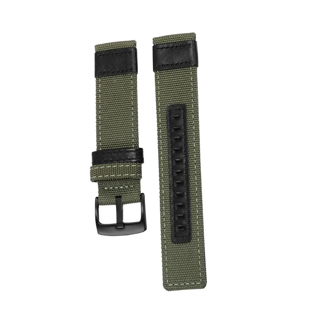 

Ergonomic 22mm Army Green Canvas Watch Band Durable Material Smooth Texture Unisex Replacement Strap Gift Idea