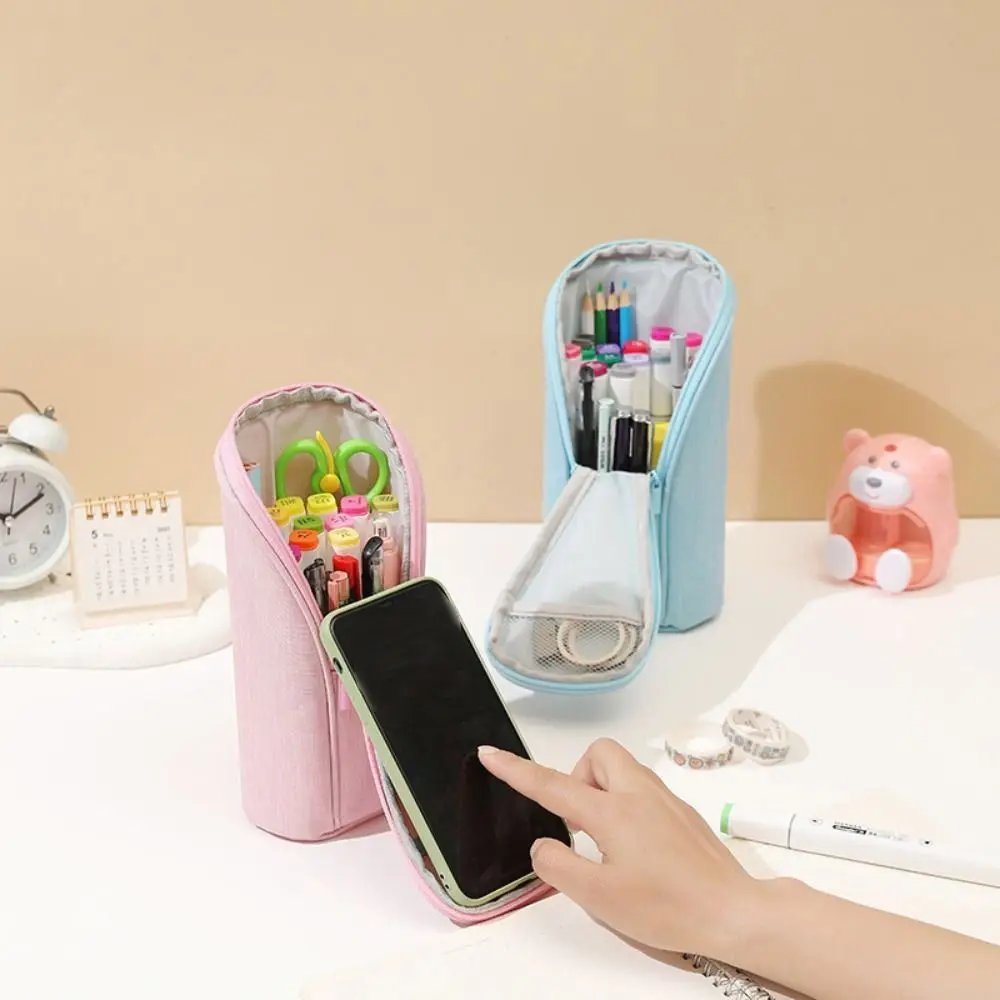 علامة الحقيبة الدائمة حامل القلم الرصاص سعة كبيرة انغلق حقيبة القلم متعددة الوظائف دائم القرطاسية التخزين المنظم الكبار