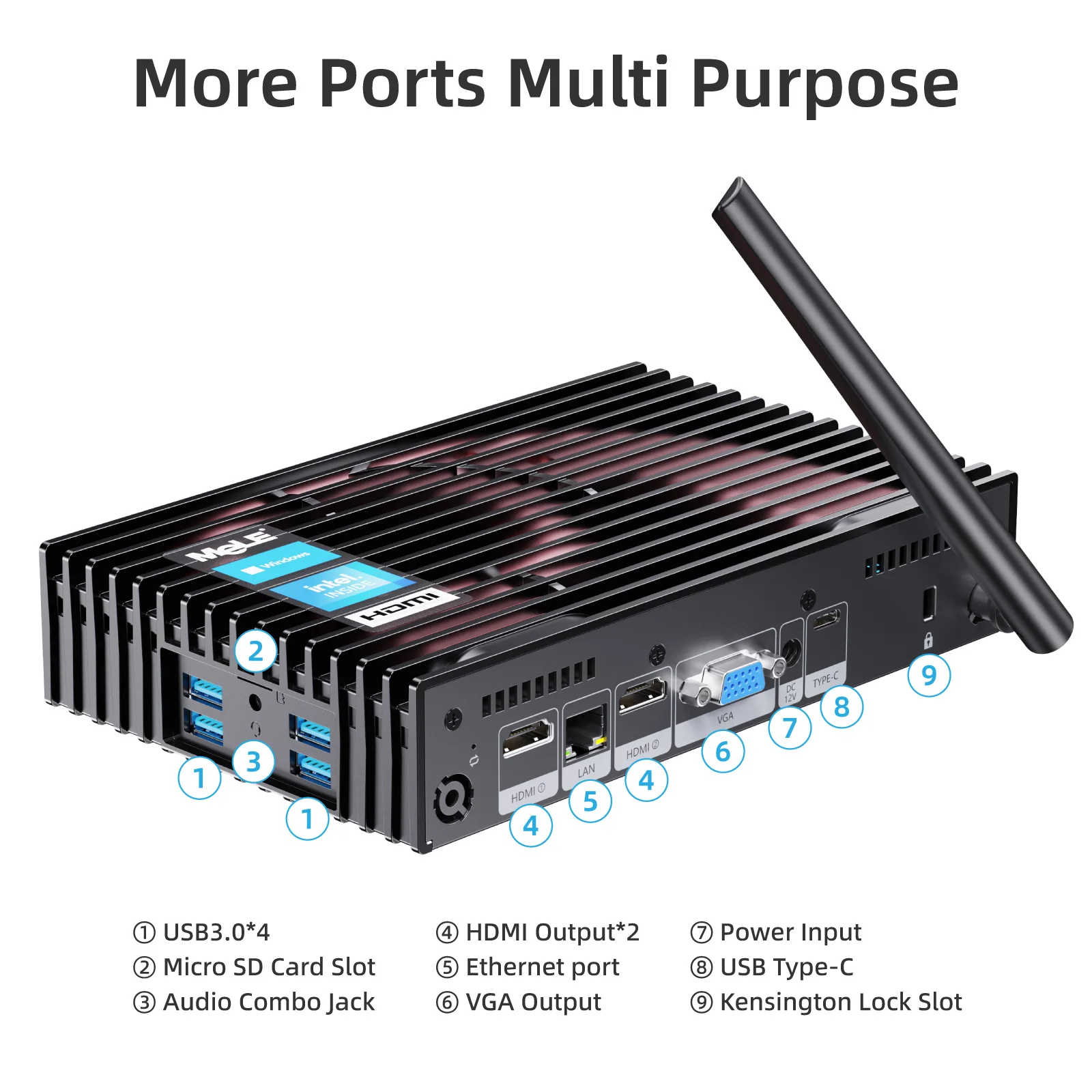 Mele Celeron J4125 Quad Core 8G 128G Fanless Mini Pc Windows 11 Pro Industriële Computer Hdmi 4K desktop Vga Wifi Ssd Hdd Type C