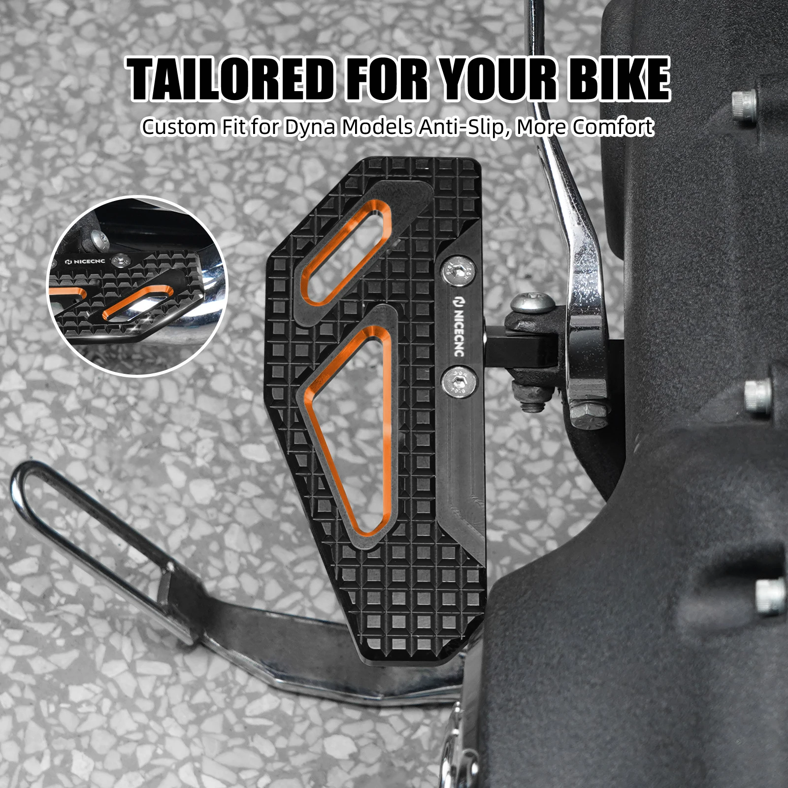 Dyna Rider Footpegs Footrest Fit For Harley Dyna Wide Glide FXDWG Dyna Street Bob FXDB Super Glide Dyna Low Rider Fat Bob FXDF view 5