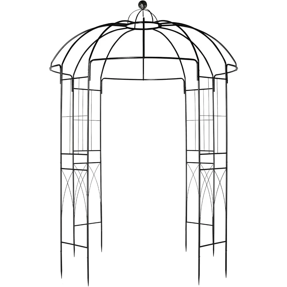 

French Style Birdcage Shape Heavy Duty Gazebo,106.7''Highx 81.5''Wide,Pergola Pavilion Arch Arbor Arbour Plants Stand Rack