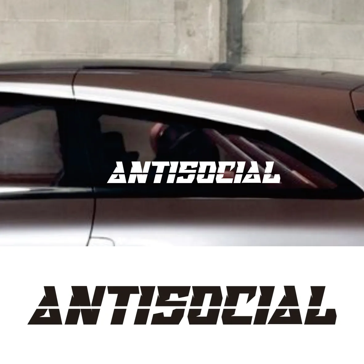 

Antisocial Design Car Decals And Sticker Windshield Window Body Bumper Decor Accessories Waterproof Tunning Parts Set