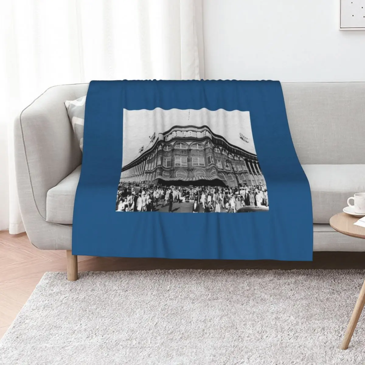 

NYC, Ebbets Field Baseball Stadium, 1950s, Historic Photo Throw Blanket warm for winter Polar Hairy Blankets