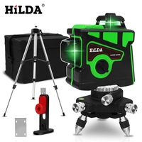 HILDA Laser Level 12 Lines 3D Level Self-Leveling 360 Horizontal And Vertical Cross Super Powerful Green Laser Level