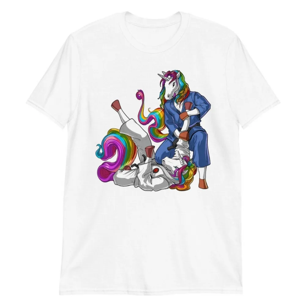 Unicorn Jiu-Jitsu T-Shirt Brazilian Jiu-Jitsu Tee Judo Shirt Wrestling Tops Funny Martial Arts Tops Street Fashion Streetwear