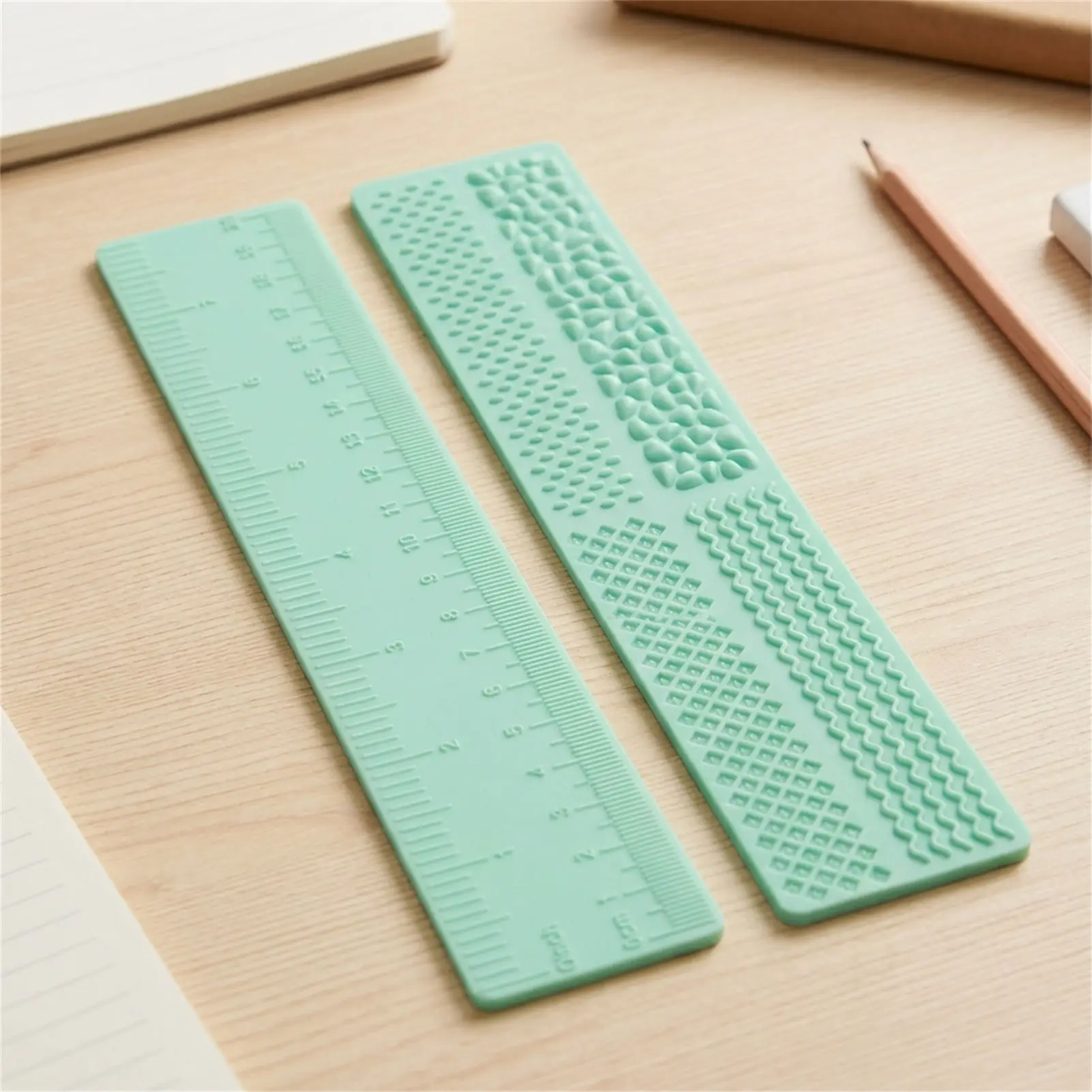 Flexible Silicone Ruler Soft Measurement Tool for Kids School Math Learning, Food Grade Sensory Ruler Durable Education Gear