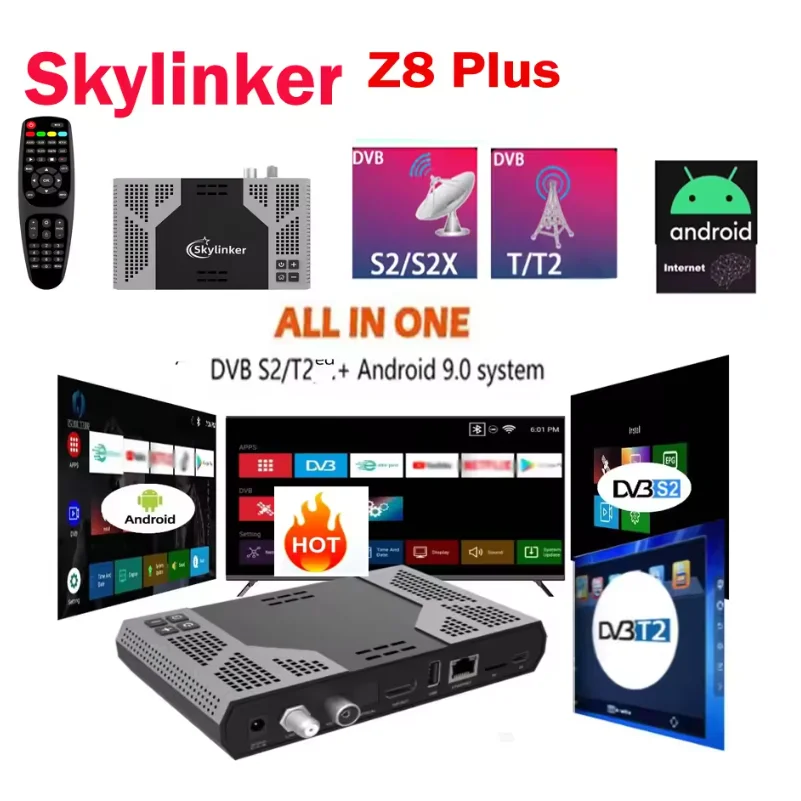 مُستقبل التلفاز الذكي: تقييم شامل لجهاز Skylinker Z8 Plus 4K DVB-S2+T2 Hybrid Android TV Box
